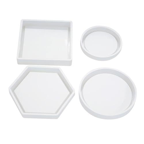 LOLIPPYY 4 Stück Teiliges Silikon Gießformen für Epoxidharz Untersetzer in Weiß Kreative DIY Crystal Coaster Mold mit Quadratischer Sechseckiger Großer und Kleiner Runder Form Einfach LOLIPPYY 4 Stück Teiliges Silikon Gießformen für Epoxidharz Untersetzer in Weiß Kreative DIY Crystal Coaster Mold mit Quadratischer Sechseckiger Großer und Kleiner Runder Form Einfach von LOLIPPYY