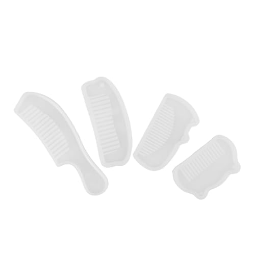 LOLIPPYY 4 Stück Transparente Harzform Kamm Silikonformen Harzform Für Schmuck Silikon Epoxidformen Harzgussformen Epoxidharzformen Kerzenherstellungsform Seifenform Kieselgel von LOLIPPYY