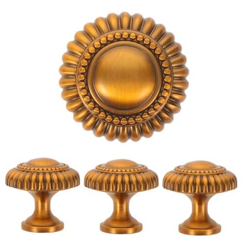 LOLIPPYY 4 Stück Vintage Möbelgriff Zinklegierung Einzelnes Loch Ergonomisch Kommoden Schrankgriffe Komfortabler Griff Einfache Montage Vielseitig für Küchenschränke und Kleiderschränke von LOLIPPYY