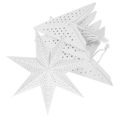 LOLIPPYY 5 Stück Papierstern Kronleuchter LED Weihnachtslampenschirm Sternlampe Weihnachtsstern Laternen Papiersterne Weihnachtsstern Weihnachtspapierstern Laterne Hängende von LOLIPPYY