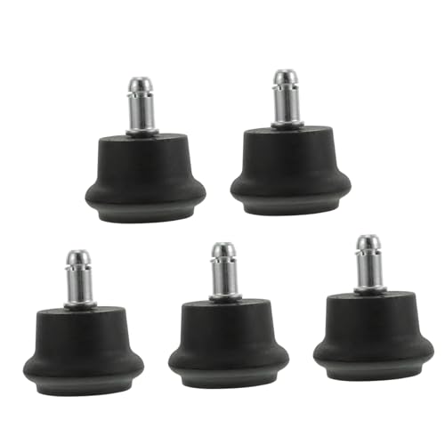 LOLIPPYY 5 Stück Teiliges Stuhlrollen mit Einsteckfunktion Geräuscharm Kratzfest Leise Laufend Geeignet für Bürostühle und Möbel Teppich Parkett Fliesen und Hartböden Einfache Installation von LOLIPPYY