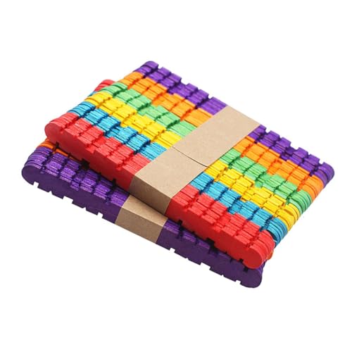 LOLIPPYY 50 Stück Bunte Holzstäbchen Sägezahn Craft Sticks Natur Holz DIY Bastelstäbe für Gruppenaktivitäten Schulprojekte von LOLIPPYY