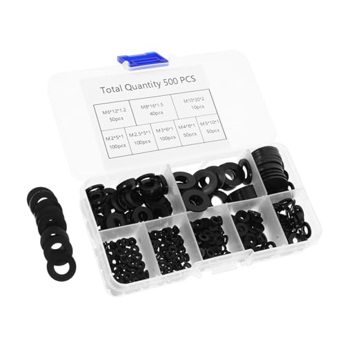 LOLIPPYY 500 Stück Nylon Unterlegscheiben Sortiment Flach Isolierend Robust für Elektrische Steckdosen Schrauben Abstandshalter Dichtungen Vielseitig Einsetzbar für Reparatur und Wartung von LOLIPPYY