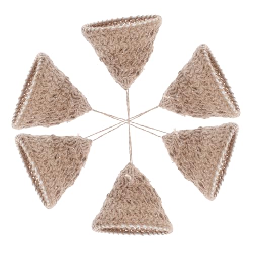 LOLIPPYY 6 Stück Teiliges Boho Lampenschirm- Handgefertigt aus Natürlichem Jute-seil Gewebte Pendelleuchte im Skandinavischen Stil Weiches Licht für Wohnzimmer Schlafzimmer und Essbereich von LOLIPPYY
