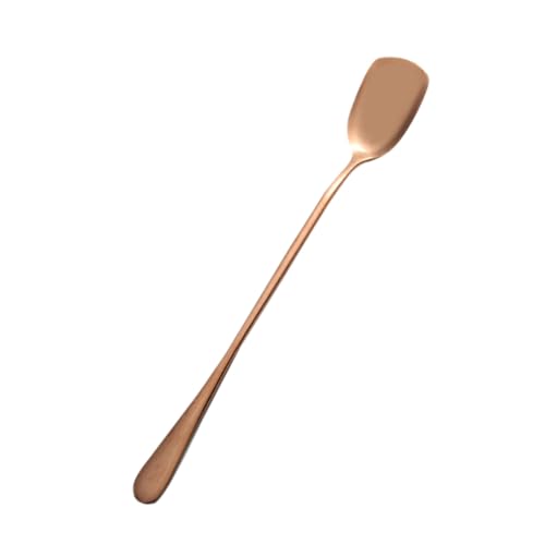 LOLIPPYY 6 Stück Teiliges Edelstahl Eislöffel mit Langem Griff Rostfrei Hitzebeständig Wiederverwendbar für Eiscreme Cocktail Getränke Geeignet Rosa Gold von LOLIPPYY