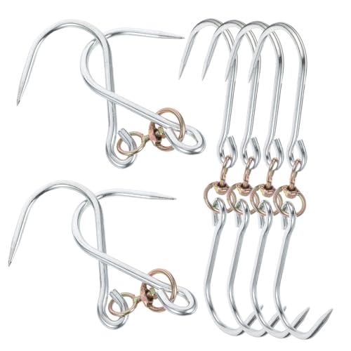 LOLIPPYY 6 Stück Teiliges Fleischhaken aus Stahl Tragkraft Geschmiedete Metzgerhaken zum Aufhängen von Fleisch Wurst und Räucherwaren Vielseitig Einsetzbar für Metzgerei Haushalt und LOLIPPYY 6 Stück Teiliges Fleischhaken aus Stahl Tragkraft Geschmiedete Metzgerhaken zum Aufhängen von Fleisch Wurst und Räucherwaren Vielseitig Einsetzbar für Metzgerei Haushalt und von LOLIPPYY