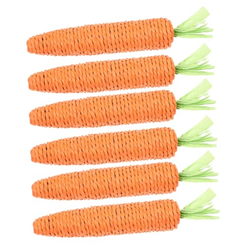 LOLIPPYY 6 Stück Teiliges Handgefertigte Karotten Katzenspielzeuge aus Robustem Seil Fördern Gesundes Zähneputzen Attraktives Design für Wohnungskatzen gegen Langeweile Kauen Geeignet LOLIPPYY 6 Stück Teiliges Handgefertigte Karotten Katzenspielzeuge aus Robustem Seil Fördern Gesundes Zähneputzen Attraktives Design für Wohnungskatzen gegen Langeweile Kauen Geeignet von LOLIPPYY