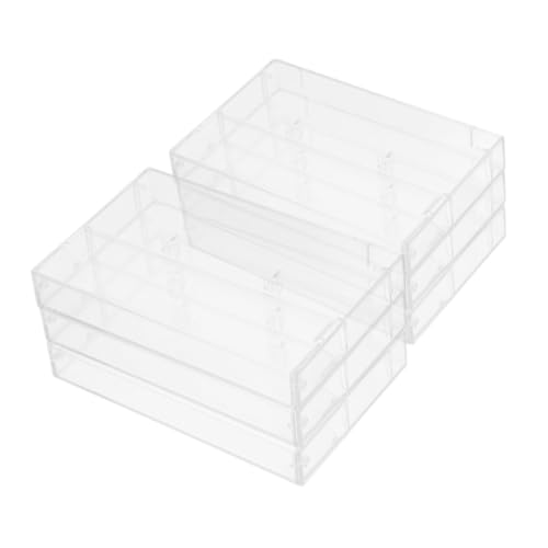 LOLIPPYY 6 Stück Teiliges Kleine Transparente Kassettentaschen Aufbewahrungsboxen aus Kunststoff Stapelbar Klarer Sichtschutz Platzsparend für Büro und Zuhause von LOLIPPYY