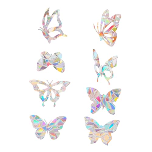 LOLIPPYY 6 Stück Teiliges Statische Fensteraufkleber ohne Kleber PVC für Innen und Außen Wiederverwendbare Vogelschutz Deko Abnehmbar Schützende Glasdekorationsfolie für Fenster und Türen von LOLIPPYY