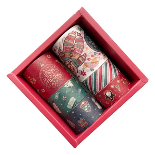 LOLIPPYY 6 Stück Teiliges Weihnachts Washi Tape mit Bunten Festlichen Mustern Dekoratives Klebeband für Geschenkverpackung Scrapbooking Planer und Weihnachtsdekoration LOLIPPYY 6 Stück Teiliges Weihnachts Washi Tape mit Bunten Festlichen Mustern Dekoratives Klebeband für Geschenkverpackung Scrapbooking Planer und Weihnachtsdekoration von LOLIPPYY