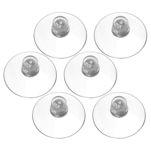 LOLIPPYY 6 Stück Transparente PVC Saugnäpfe mit Metall schraubmutter Starke Haftkraft Verschleißfest Stabiler Glassauger für Fenster Spiegel Aquarium Langlebige Halterung von LOLIPPYY