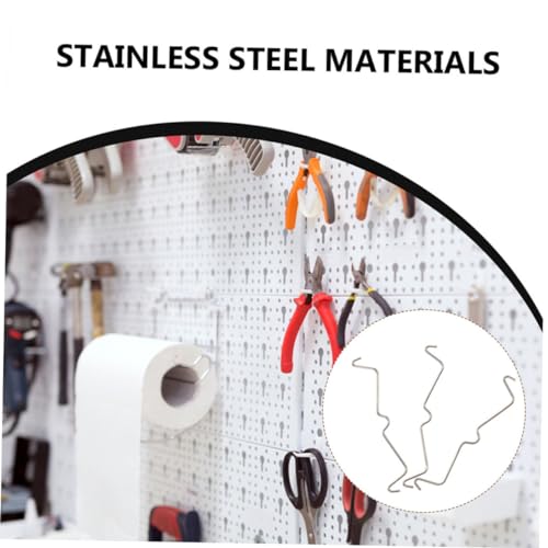LOLIPPYY 60 Stück Teiliges Pegboard Haken Sicherungsklammern aus rostfreiem Stahl Starke Tragkraft Einfache Montage ohne Werkzeug für Werkstatt Garage Lager und Arbeitsfläche Geeignet von LOLIPPYY