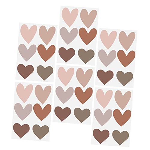 LOLIPPYY 6Blätter Herz Wandaufkleber Abnehmbare PVC Wandtattoos für Mädchen Schlafzimmer Selbstklebende Deko für Kinderzimmer Kreative Herzgestaltung für und Party von LOLIPPYY