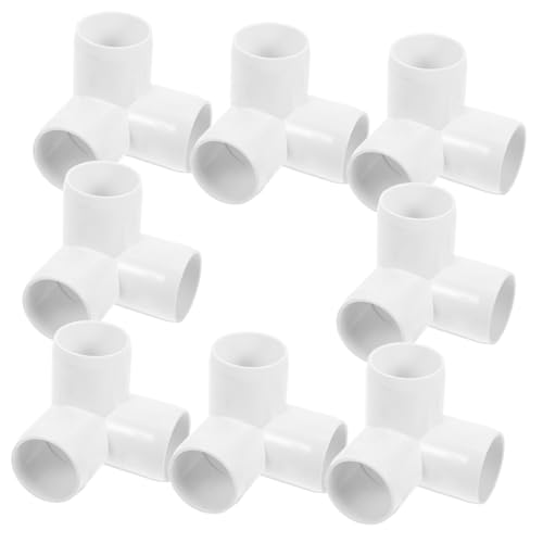 LOLIPPYY 8 Stück Teiliges PVC Rohrbogen Winkelverbinder für Wasserrohr Anschluss PVC Fittings Langlebig für Gewächshaus Rahmen und Möbel Rohrverbindung von LOLIPPYY