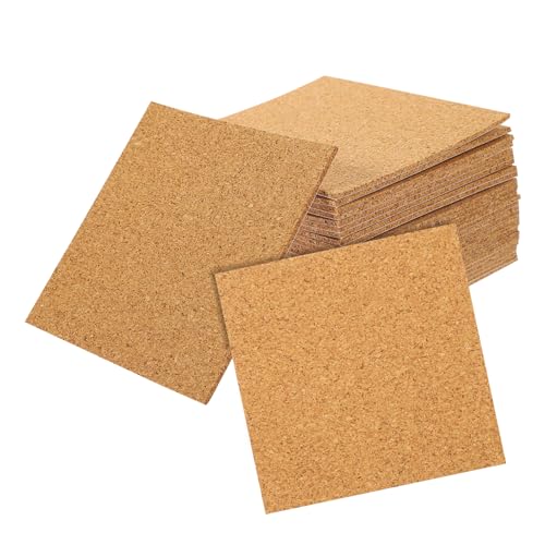LOLIPPYY 80stücke Selbstklebende Korkuntersetzer Dicke Quadratische Korkplatten Für Wanddekoration Und Bastelprojekte Für Heim Und Büroanwendungen von LOLIPPYY