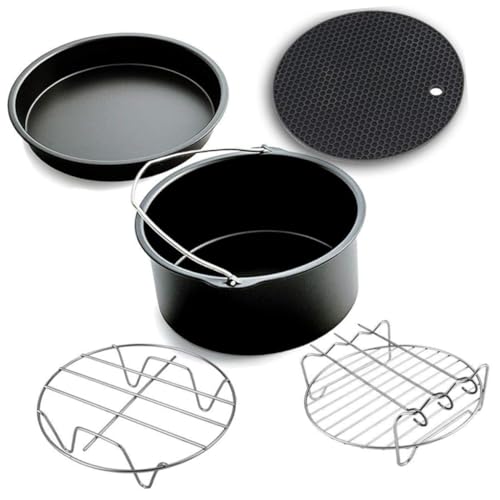 LOLIPPYY Air Fryer Einsatz Antihaft Backgeschirr Rundes Frittierpfannen Zubehör Langlebig Praktisch Haushaltsküche LOLIPPYY Air Fryer Einsatz Antihaft Backgeschirr Rundes Frittierpfannen Zubehör Langlebig Praktisch Haushaltsküche von LOLIPPYY