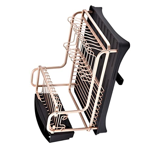 LOLIPPYY Aluminiumlegierung Küchen Abtropfgestell Doppellagiges Aufbewahrungsregal für Schüsseln und Besteck Leicht zu Reinigen Platzsparend Elegantes Champagnergold Geeignet für Küche LOLIPPYY Aluminiumlegierung Küchen Abtropfgestell Doppellagiges Aufbewahrungsregal für Schüsseln und Besteck Leicht zu Reinigen Platzsparend Elegantes Champagnergold Geeignet für Küche von LOLIPPYY