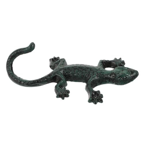LOLIPPYY Antiker Gecko Wandhaken aus Gusseisen Dekorativer Garderobenhaken für Schlüssel und Mäntel Platzsparender Robuster Metallhaken für Glatte Oberflächen Wie Fliesen Vielseitiger von LOLIPPYY