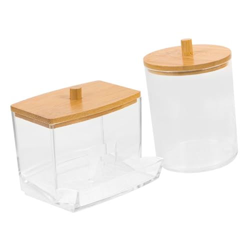 LOLIPPYY Badezimmer Aufbewahrungsbox mit Bambusdeckel Transparenter Baumwollstäbchen Behälter Vielseitiger Organizer für Wattepads und Kosmetik Praktischer Badezimmerschrank Organizer LOLIPPYY Badezimmer Aufbewahrungsbox mit Bambusdeckel Transparenter Baumwollstäbchen Behälter Vielseitiger Organizer für Wattepads und Kosmetik Praktischer Badezimmerschrank Organizer von LOLIPPYY