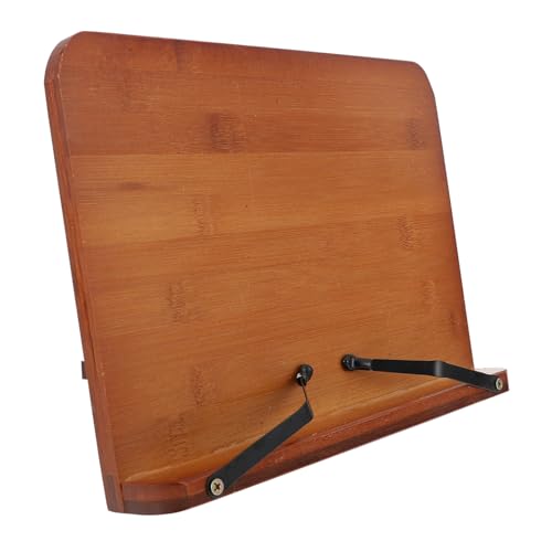 LOLIPPYY Bambus Desktop Bücherregal Kleiner Leichter Lesehalter für Schreibtisch Organizer Handlich Tragbar Kratzfest Platzsparend für Lesen und Laptop unterstützung von LOLIPPYY