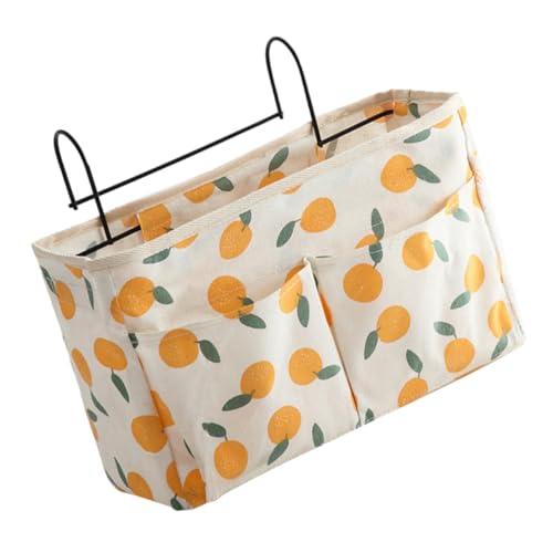 LOLIPPYY Bedside Organizer Hängeaufbewahrung mit Zitronen Muster Multifunktionale Aufbewahrungstasche für Bett und Stuhl Verschleißfest Platzsparend für Schlafzimmer Büro Studentenwohnheim von LOLIPPYY
