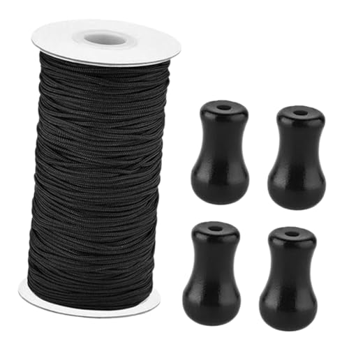 LOLIPPYY Blindzugknöpfe aus Robustem PVC Schwarzes Jalousieseil mit Schwarzen PVC Kordelenden Geeignet für Jalousien Vorhänge Deckenventilatoren und Gardinenreparatur Langlebig und LOLIPPYY Blindzugknöpfe aus Robustem PVC Schwarzes Jalousieseil mit Schwarzen PVC Kordelenden Geeignet für Jalousien Vorhänge Deckenventilatoren und Gardinenreparatur Langlebig und von LOLIPPYY