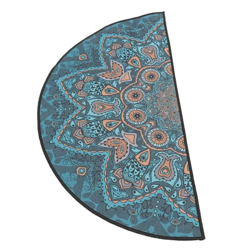 LOLIPPYY Boho Stil Halbrunder Badezimmerteppich rutschfest Waschbar Weicher Fußmatte für Innenbereich Eingangsbereich mit Einzigartigem Ethno Muster von LOLIPPYY