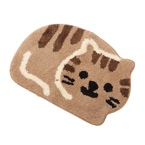 LOLIPPYY Cartoon Katzenform Bodenmatte Wasserabsorbierend Weicher Polyester Teppich rutschfest Für Eingangsbereich Wohnzimmer Schlafzimmer Badezimmer von LOLIPPYY