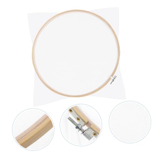 LOLIPPYY DIY Runder Papierrahmen Holz Schöpfrahmen für Papierherstellung Handwerk Basteln mit Kindern Anleitung für Traditionelle Papierherstellung Naturdekor von LOLIPPYY