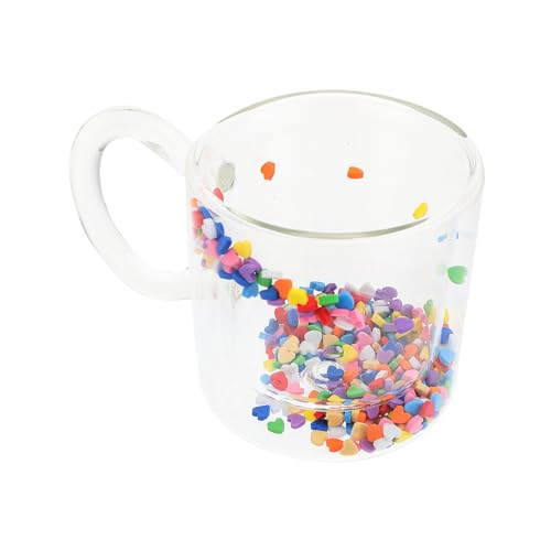 LOLIPPYY Doppelwandiger Transparenter Glasbecher aus Hitzebeständigem Bruchsicherem Material Vielseitig für Kaffee Tee Saft und Milch Modernes Design für Alltag und Büro von LOLIPPYY