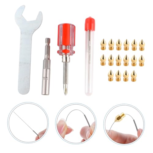 LOLIPPYY Drucker Extruder Kit Messing Düsenreinigungsset mit Edelstahl Nadeln und Spezialschlüssel für Einfache Installation und Wartung von Druckerdüsen LOLIPPYY Drucker Extruder Kit Messing Düsenreinigungsset mit Edelstahl Nadeln und Spezialschlüssel für Einfache Installation und Wartung von Druckerdüsen von LOLIPPYY