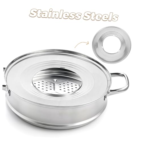 LOLIPPYY Edelstahl Dampfgarer Einsatz Rundes Verstellbares Steamer Rack für Vielseitiges Kochen Langlebig Leicht zu Reinigen für Dampfgaren von Gemüse und Dim Sum von LOLIPPYY