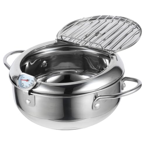 LOLIPPYY Edelstahl Frittier Topf Poliert Robuster Deep Frying Pot Für Tempura Frittieren Küchenkochgeschirr Einfach Zu Reinigen Langlebig Effizient von LOLIPPYY