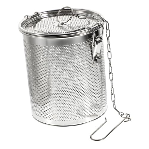 LOLIPPYY Edelstahl Gewürzkorb mit Langem Haken Feinmaschiges Sieb Gewürzsäckchen für Suppen und Schmoren Abnehmbar Spülmaschinenfest Vielseitig für Brühe und Tee von LOLIPPYY