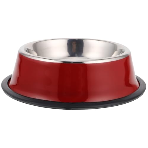 LOLIPPYY Edelstahl Haustier Futternapf Rot Polierter Rutschfester Hundenapf Robuster Napf für Hunde Katzen Leicht zu Reinigen Stilvolles Design Sicher und Kippsicher LOLIPPYY Edelstahl Haustier Futternapf Rot Polierter Rutschfester Hundenapf Robuster Napf für Hunde Katzen Leicht zu Reinigen Stilvolles Design Sicher und Kippsicher von LOLIPPYY