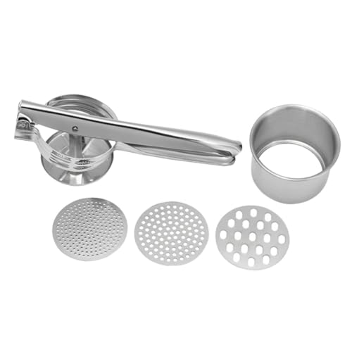 LOLIPPYY Edelstahl Kartoffelpresse Manuell mit Feinem Sieb Schneller Püreeausstoß Komfortabler Griff Multifunktional für Kartoffelpüree Gemüse und Obst für Küche und Restaurant LOLIPPYY Edelstahl Kartoffelpresse Manuell mit Feinem Sieb Schneller Püreeausstoß Komfortabler Griff Multifunktional für Kartoffelpüree Gemüse und Obst für Küche und Restaurant von LOLIPPYY