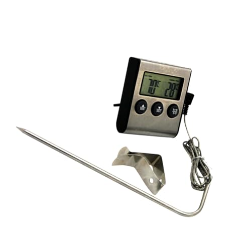 LOLIPPYY Edelstahl Ofenthermometer für Küche und Grill Präzises Bbq Fleischthermometer mit Großem Display Robustes Backofen Thermometer für Genaue Temperaturmessung Beim Kochen von LOLIPPYY