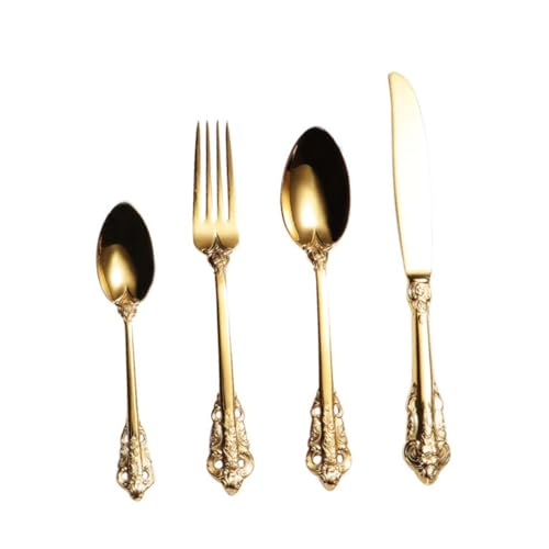 LOLIPPYY Edelstahl Tafelgabel Klassisch Embossed Besteck Western Hauptspeise Gabel für Zuhause Restaurant Hotel Servierbesteck von LOLIPPYY