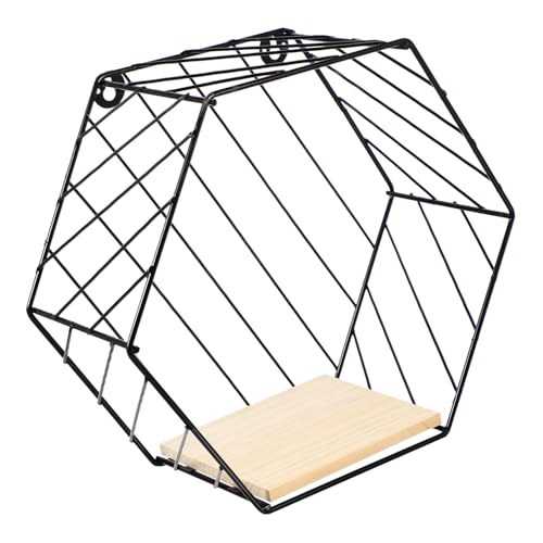 LOLIPPYY Eisen Wandregal Hexagon Wandboard Rostfrei Vielseitig für Küche Bad Wohnzimmer Moderne Wandaufbewahrungslösung Dekorativ und Platzsparend von LOLIPPYY