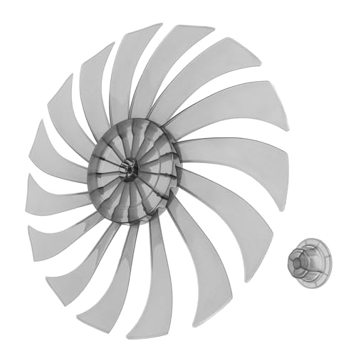 LOLIPPYY Ersatz Lüfterflügel Blättrig Transparent Schwarz PP für Tischventilator Standventilator Langlebig Geräuscharm Einfache Montage von LOLIPPYY