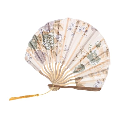 LOLIPPYY Faltbarer Handfächer Chinesischer Stil Retro Damen Fächer Goldfarben Leicht Tragbar Für Tanz Fotorequisite Sommeraccessoire von LOLIPPYY