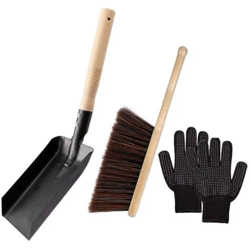 LOLIPPYY Feuerfeste Kaminbesen und Schaufel Set mit Holzgriff Leichte Reinigungsschaufel und Bürste für Kaminasche Hitzebeständiger Handschuhe Kompakt und Vielseitig für Hausreinigung LOLIPPYY Feuerfeste Kaminbesen und Schaufel Set mit Holzgriff Leichte Reinigungsschaufel und Bürste für Kaminasche Hitzebeständiger Handschuhe Kompakt und Vielseitig für Hausreinigung von LOLIPPYY