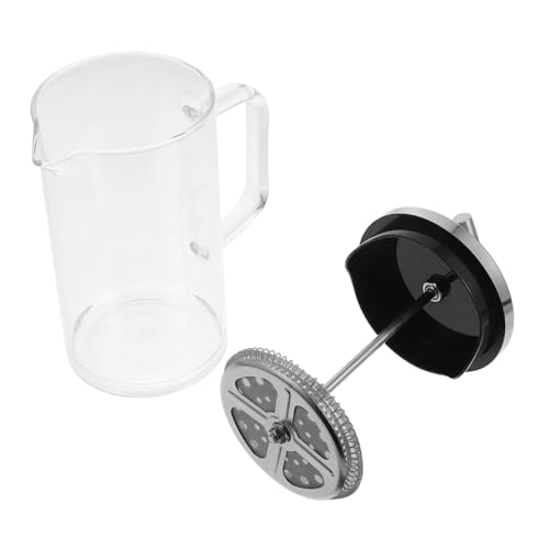 LOLIPPYY Glas Kaffeepresse mit Messskala Manuelle Kaffeekanne Hitzebeständig Herausnehmbarer Edelstahlfilter für Kaffee und Tee für Zuhause und Büro von LOLIPPYY