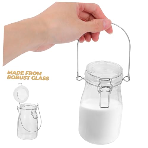LOLIPPYY Glas Vorratsglas mit Luftdichtem Deckel Wiederverwendbarer Transparenter Glasbehälter für Milch Saft Kaffee Tee Langlebiger Klarer Aufbewahrungstopf für Frische Lebensmittel von LOLIPPYY