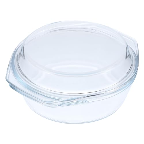 LOLIPPYY Glas auflaufform Rund mit Deckel Mikrowellengeeignet Hitzebeständig Langlebig Transparente Glasschüssel für Home Casserole Vielseitig Verwendbar von LOLIPPYY