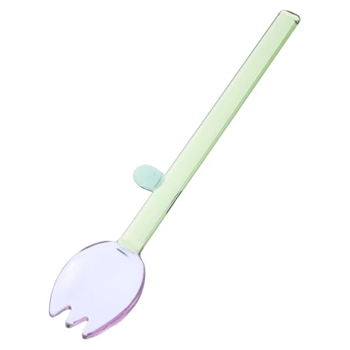LOLIPPYY Glasrührlöffel mit Langem Griff Dekorativer Blumen Design für Kaffee Eiscreme Desserts Tee Bpa Frei Leicht zu Reinigen Stilvoll für Party und Alltag Wiederverwendbar von LOLIPPYY