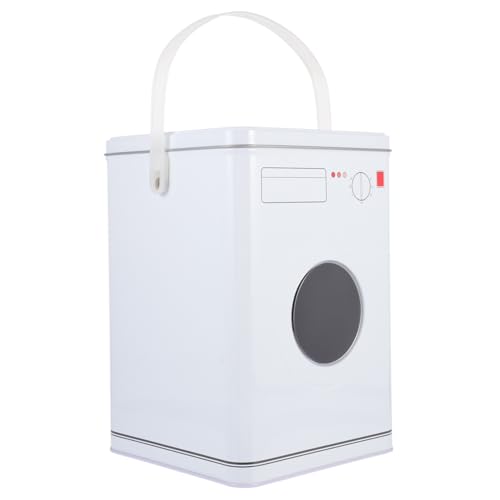 LOLIPPYY Große Kapazität Aufbewahrungsbox in Waschmaschinenform aus Robustem Metall Multifunktionale Chic Lagerbox für Haushaltssachen Dekorativer Sundries Container mit Praktischem von LOLIPPYY