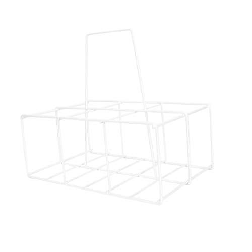 LOLIPPYY Handlicher Bierflaschenhalter aus Robustem Rostfreiem Eisen mit Tragegriff Vielseitiger Mehrfach flaschenkorb für Milch Bierflaschen für Bar Restaurant und Küche Weißes Design von LOLIPPYY