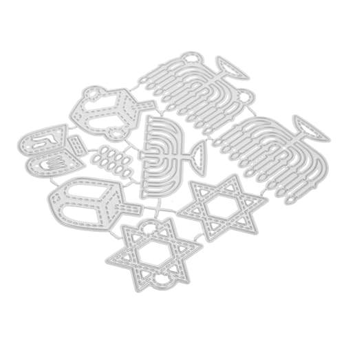 LOLIPPYY Hanukkah Metall Stanzschablonen aus Langlebigem Kohlenstoffstahl Vielseitige DIY Schneideformen für Scrapbooking Kartengestaltung und Kreative Hanukkah Bastelprojekte Verschiedene von LOLIPPYY