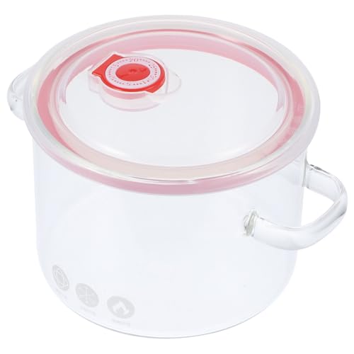 LOLIPPYY Hitzebeständiger Glas kochtopf mit Doppelgriffen Transparenter Borosilikat suppentopf für Suppen Eintöpfe und Nudeln Sicherer Küchenhelfer für Herd und Induktion von LOLIPPYY